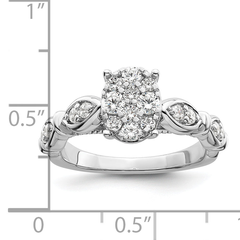14K White Gold Lab Grown Diamond VS/SI+ G+ Cluster Ring