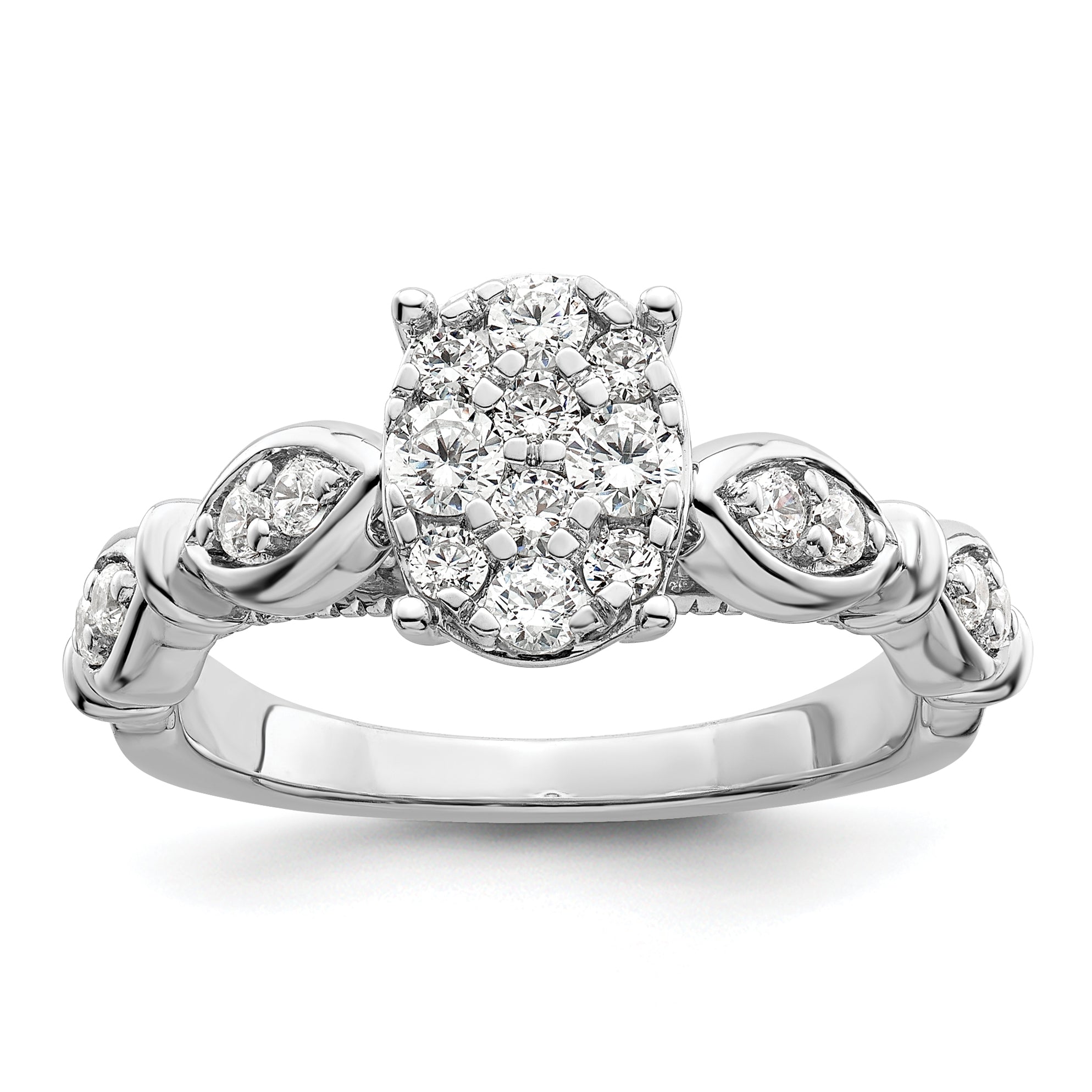 14K White Gold Lab Grown Diamond VS/SI+ G+ Cluster Ring
