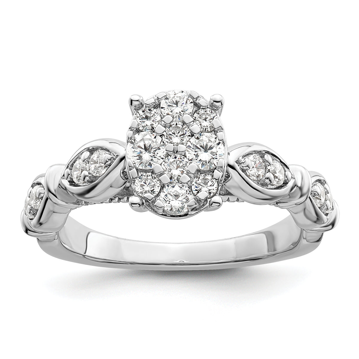 14K White Gold Lab Grown Diamond VS/SI+ G+ Cluster Ring