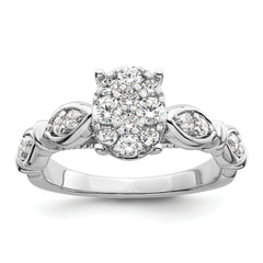 14K White Gold Lab Grown Diamond VS/SI+ G+ Cluster Ring