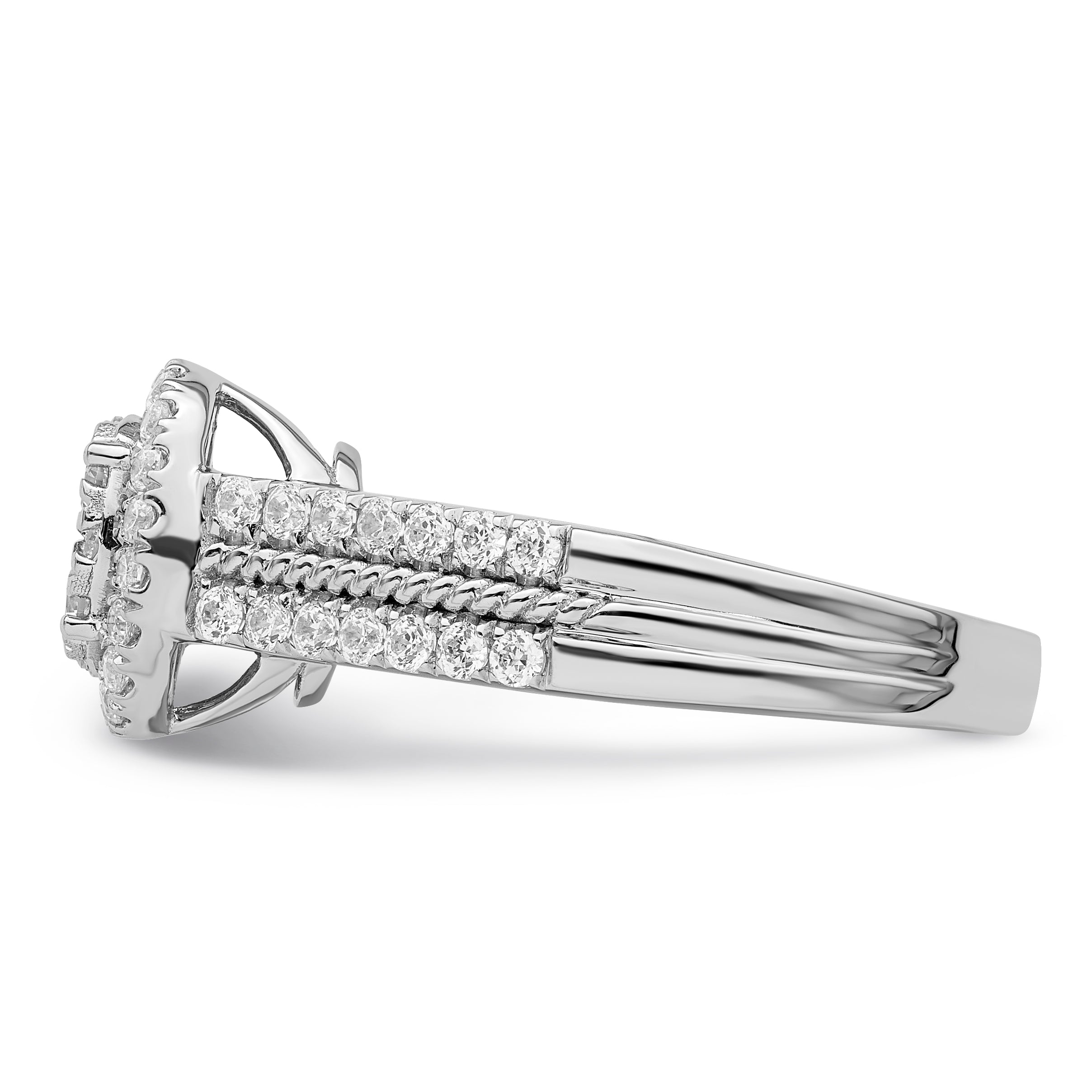 14K White Gold Lab Grown Diamond VS/SI+ G+ Cluster Ring