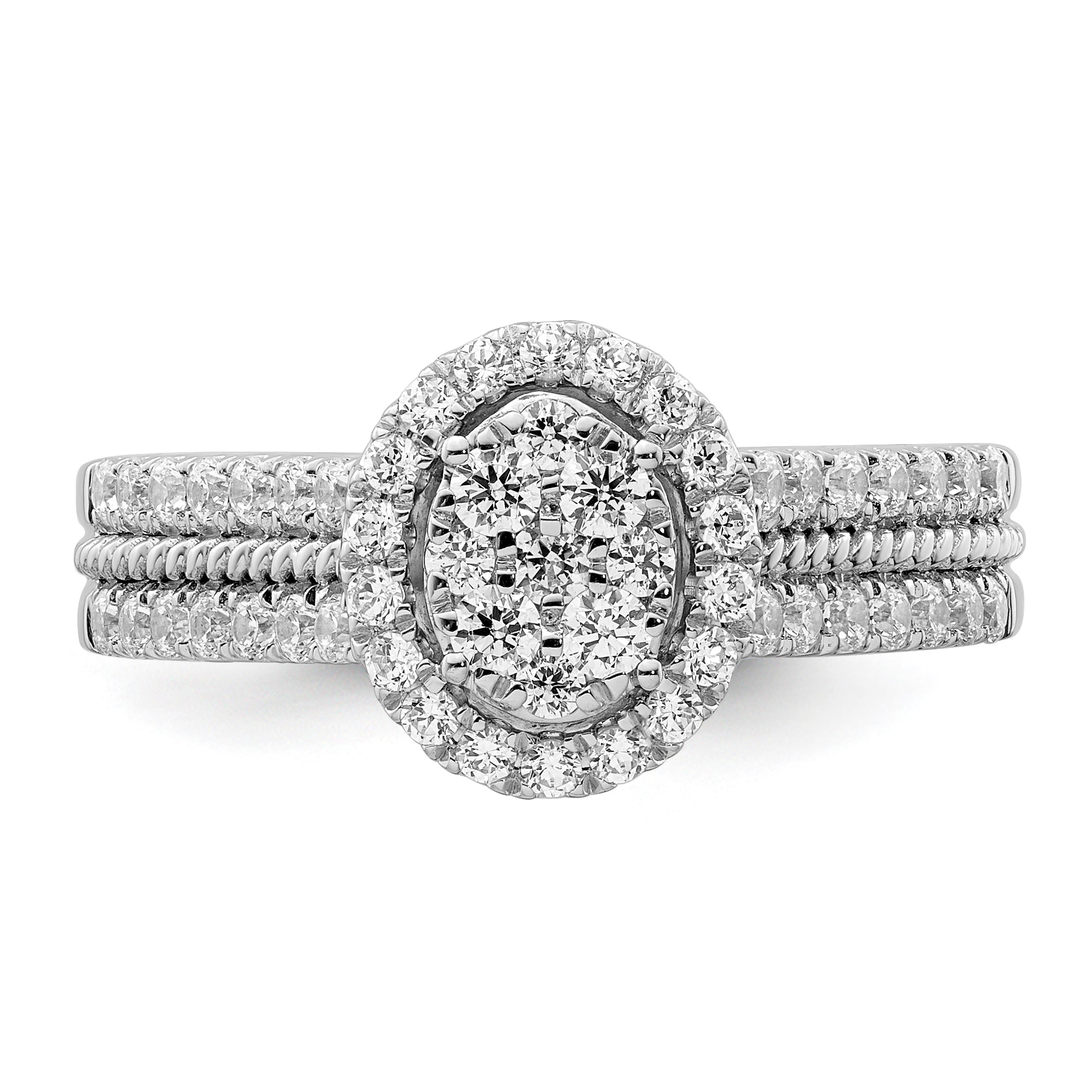 14K White Gold Lab Grown Diamond VS/SI+ G+ Cluster Ring