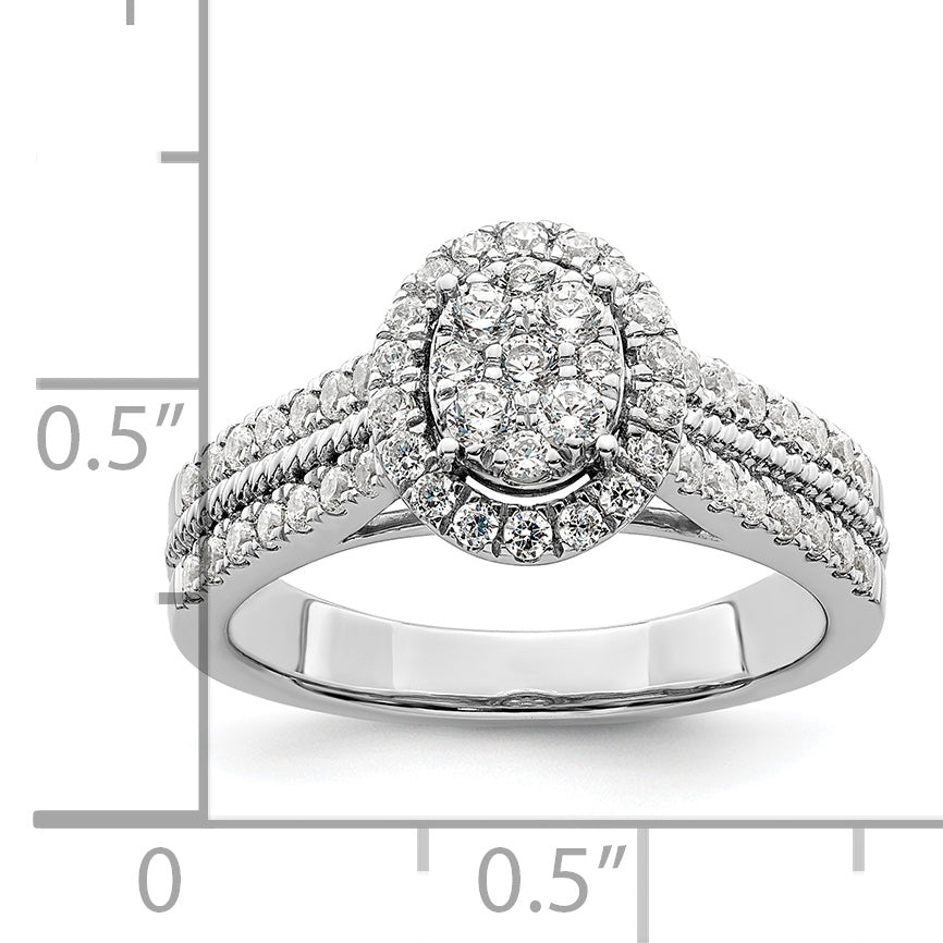 14K White Gold Lab Grown Diamond VS/SI+ G+ Cluster Ring
