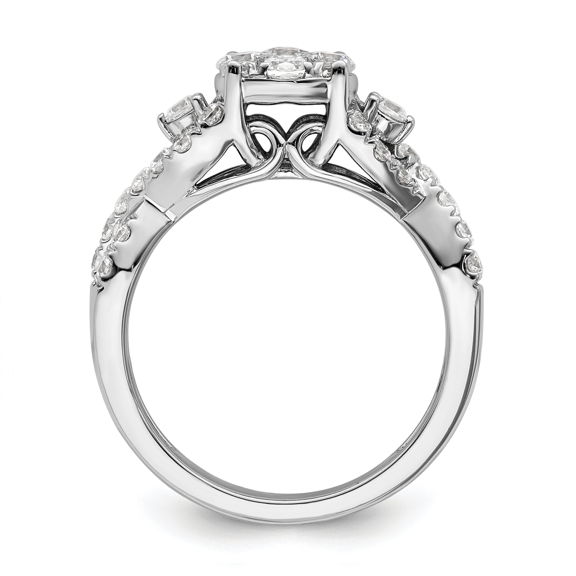 14K White Gold Lab Grown Diamond VS/SI+ G+ Cluster Ring