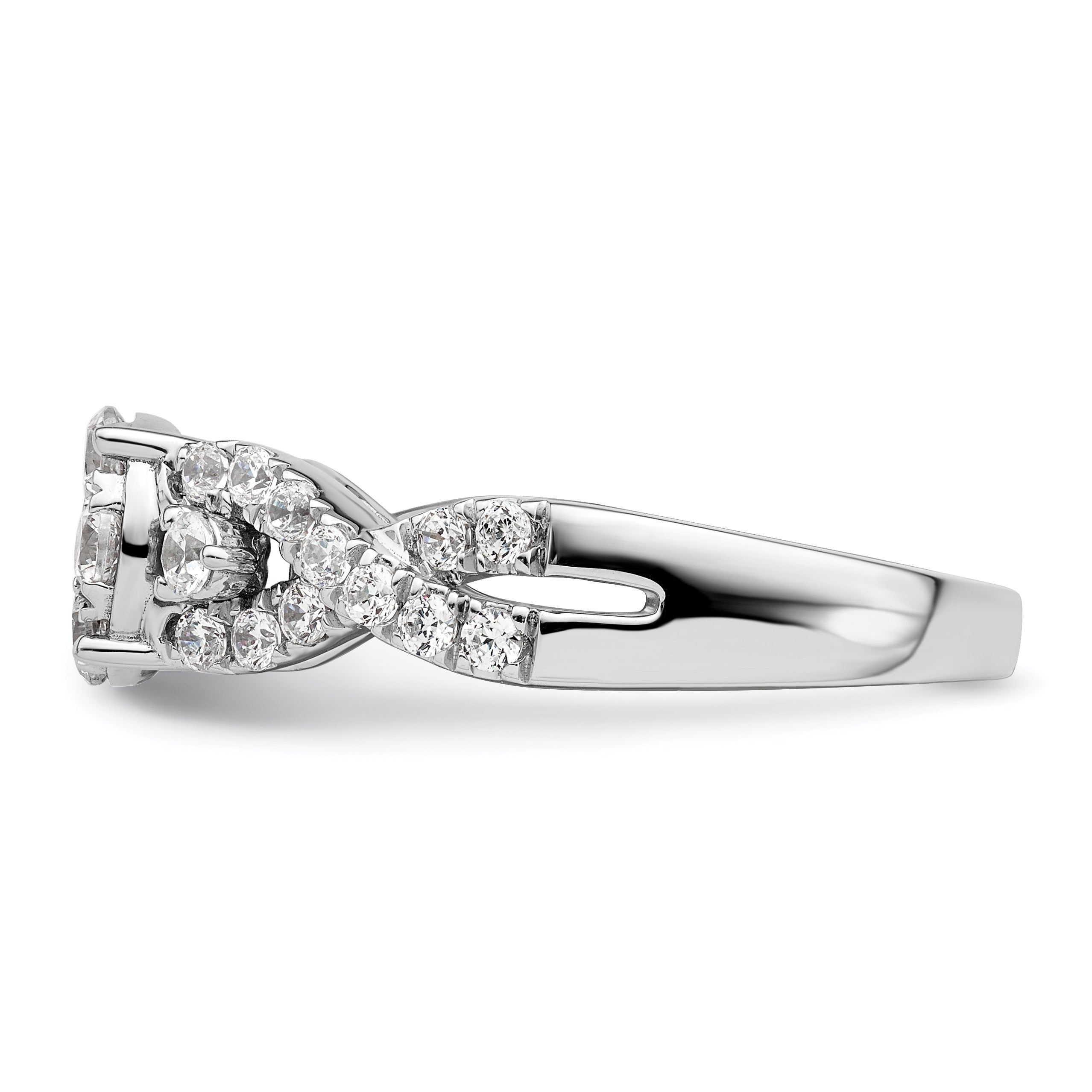 14K White Gold Lab Grown Diamond VS/SI+ G+ Cluster Ring