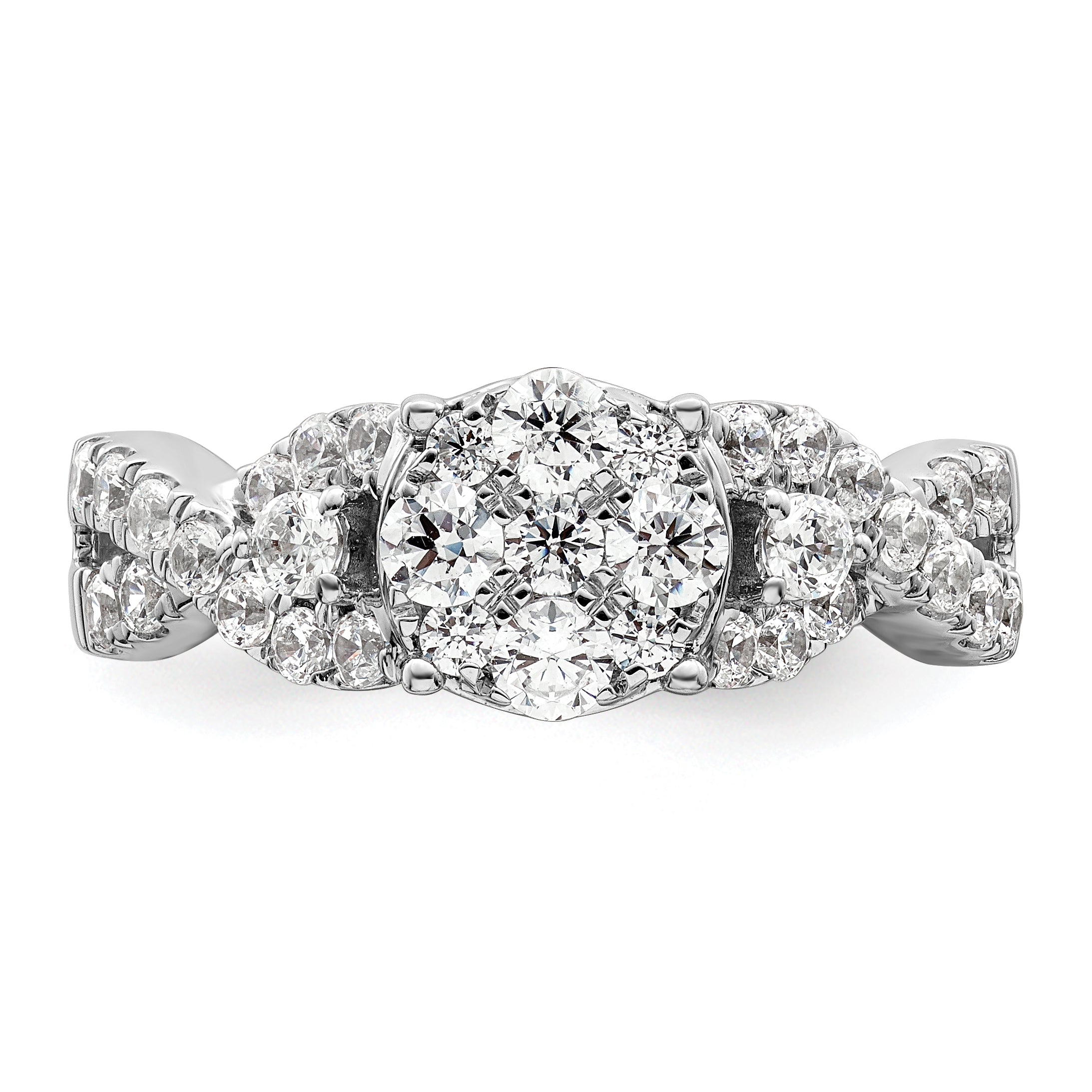 14K White Gold Lab Grown Diamond VS/SI+ G+ Cluster Ring