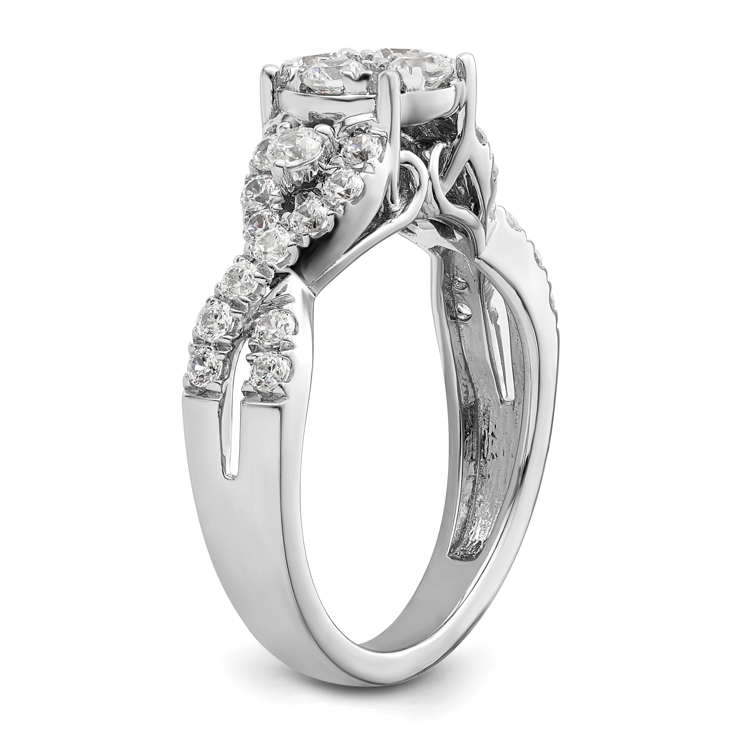 14K White Gold Lab Grown Diamond VS/SI+ G+ Cluster Ring