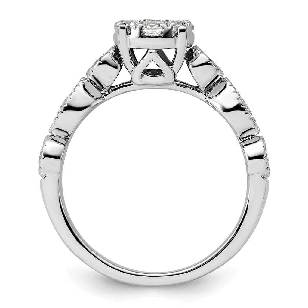 14k White Gold 3/4 carat Lab Grown Diamond VS/SI+ G+ Complete Cluster Engagement Ring