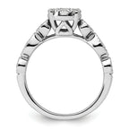 14k White Gold 3/4 carat Lab Grown Diamond VS/SI+ G+ Complete Cluster Engagement Ring