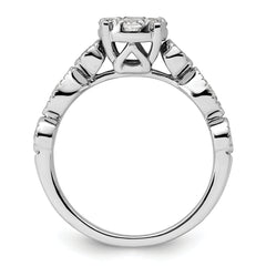 14k White Gold 3/4 carat Lab Grown Diamond VS/SI+ G+ Complete Cluster Engagement Ring