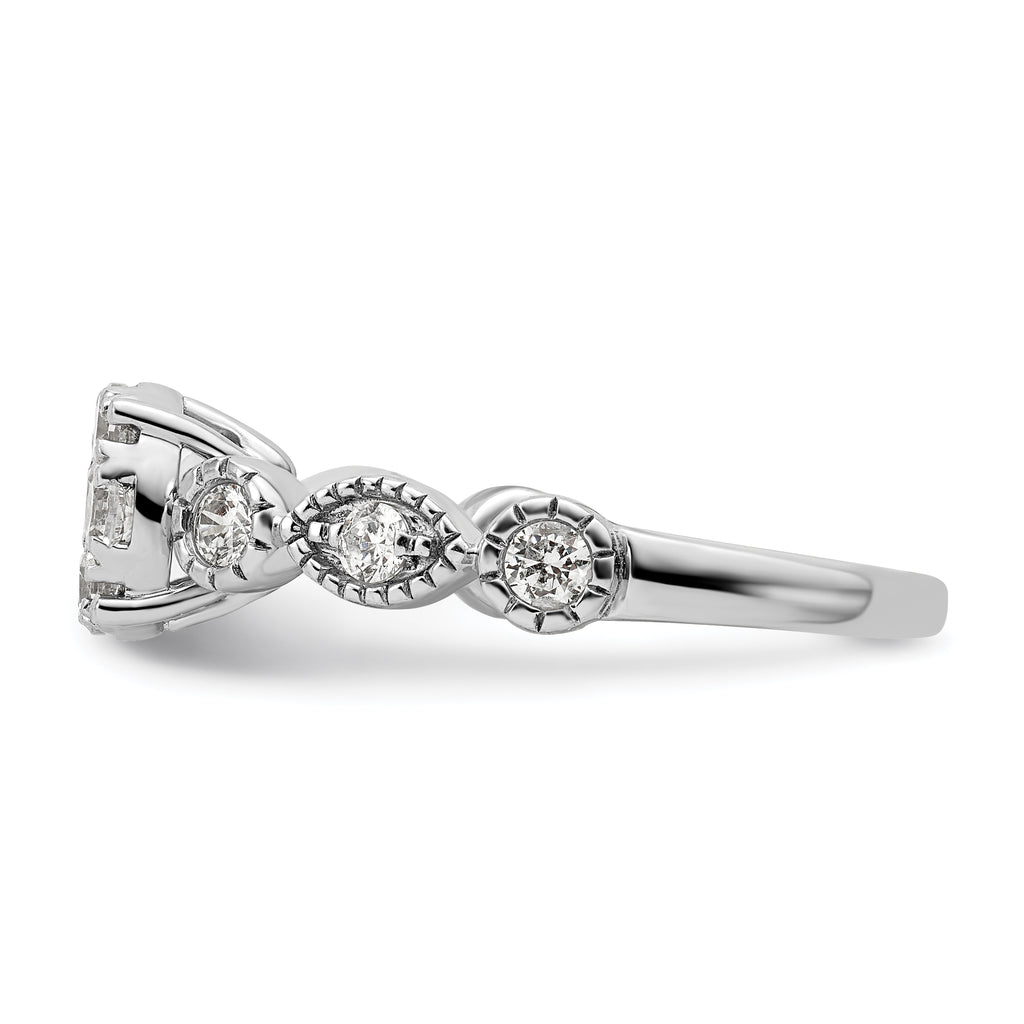 14k White Gold 3/4 carat Lab Grown Diamond VS/SI+ G+ Complete Cluster Engagement Ring