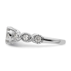 14k White Gold 3/4 carat Lab Grown Diamond VS/SI+ G+ Complete Cluster Engagement Ring