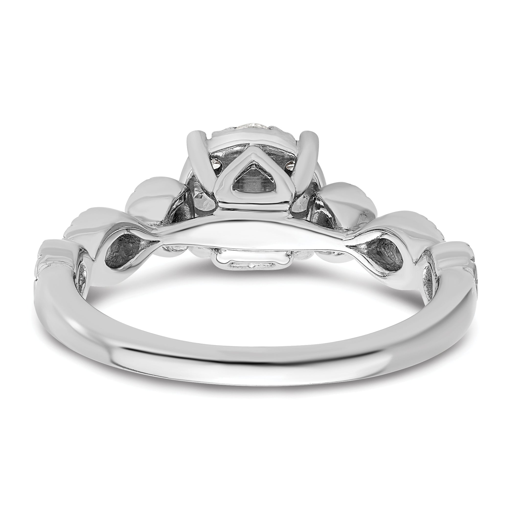 14k White Gold 3/4 carat Lab Grown Diamond VS/SI+ G+ Complete Cluster Engagement Ring