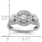 14k White Gold 1 carat Lab Grown Diamond VS/SI+ G+ Complete Cluster Engagement Ring