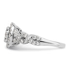 14k White Gold 1 carat Lab Grown Diamond VS/SI+ G+ Complete Cluster Engagement Ring