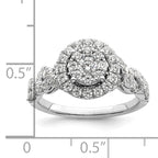 14k White Gold 1 carat Lab Grown Diamond VS/SI+ G+ Complete Cluster Engagement Ring