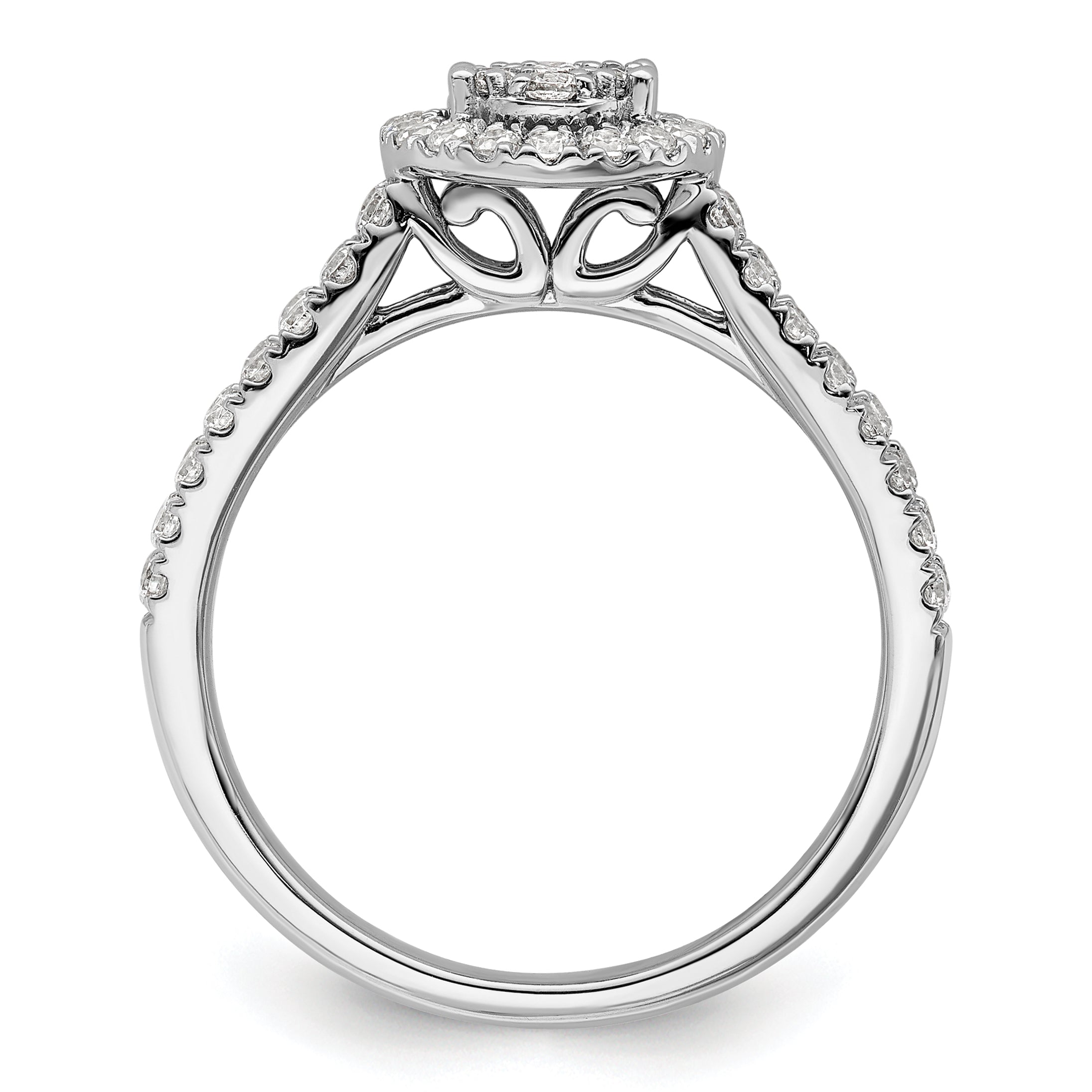 14K White Gold Lab Grown Diamond VS/SI+ G+ Cluster Ring