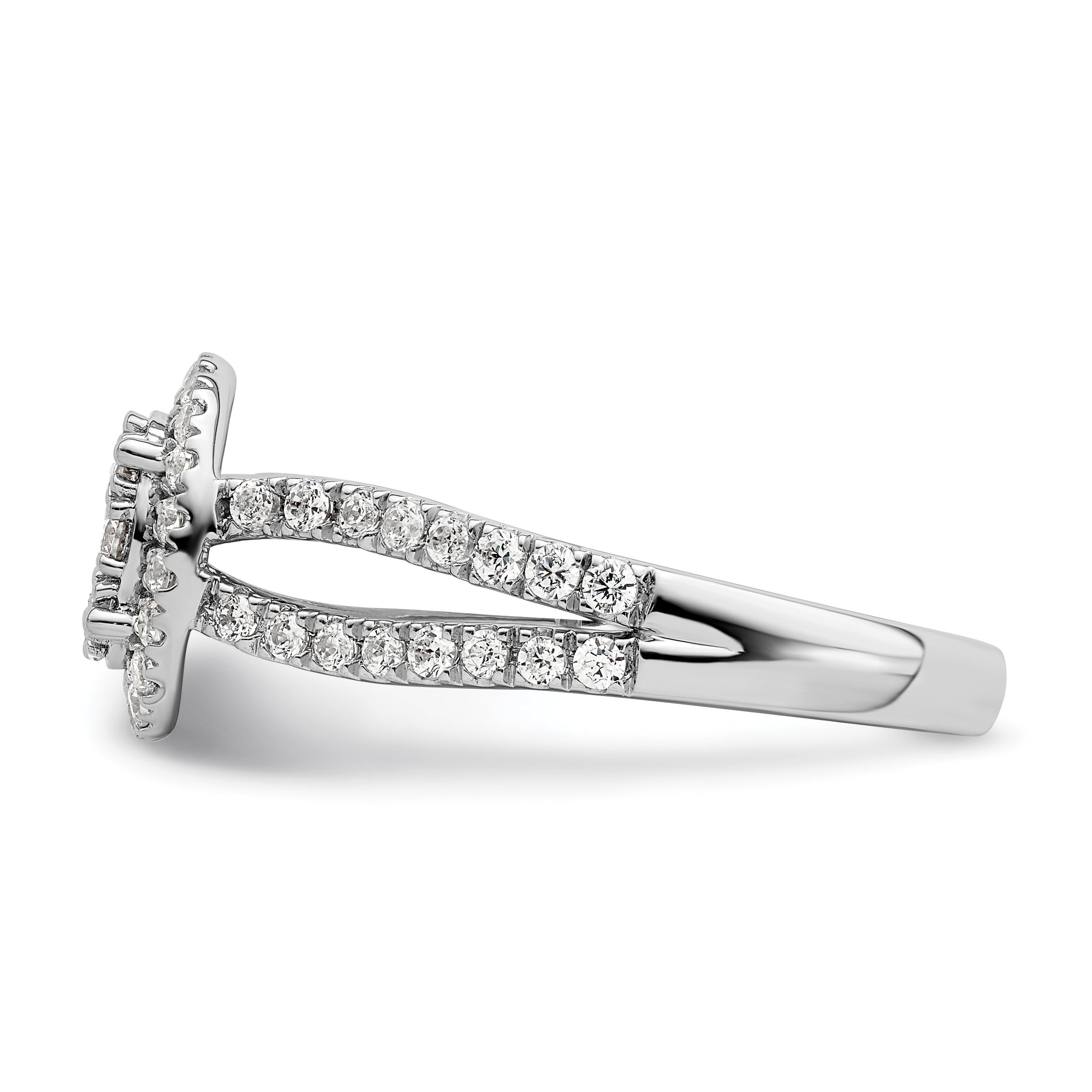 14K White Gold Lab Grown Diamond VS/SI+ G+ Cluster Ring