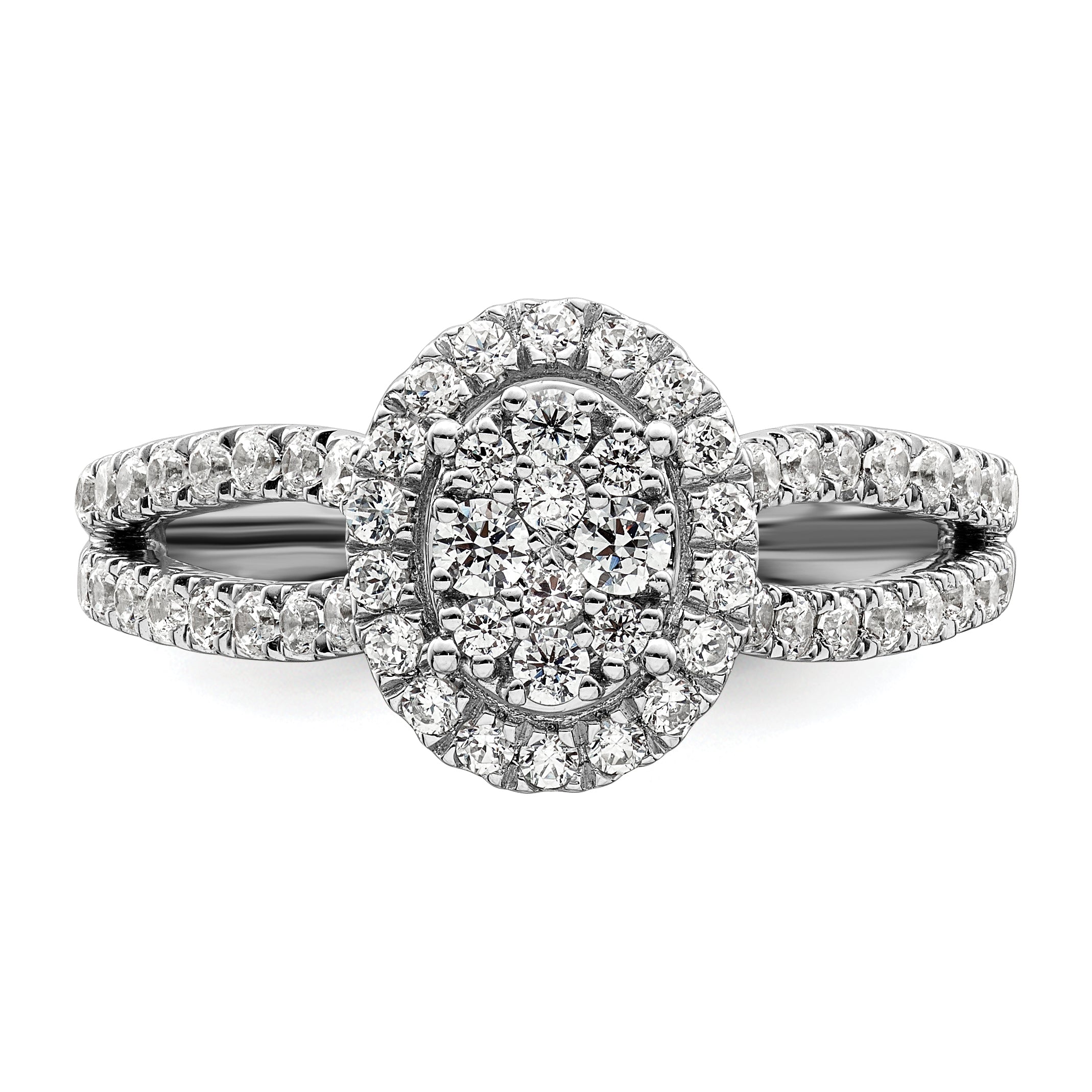 14K White Gold Lab Grown Diamond VS/SI+ G+ Cluster Ring