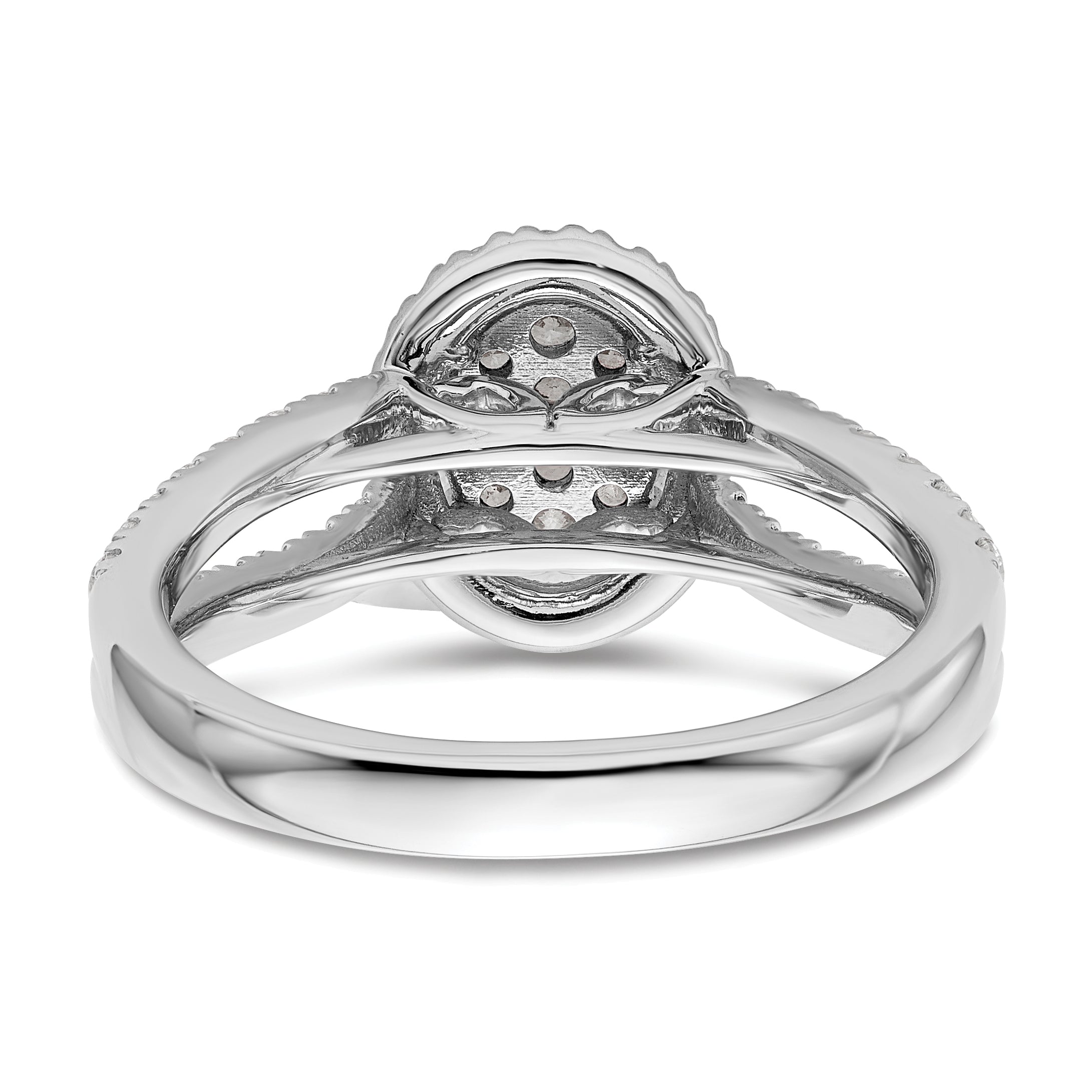 14K White Gold Lab Grown Diamond VS/SI+ G+ Cluster Ring