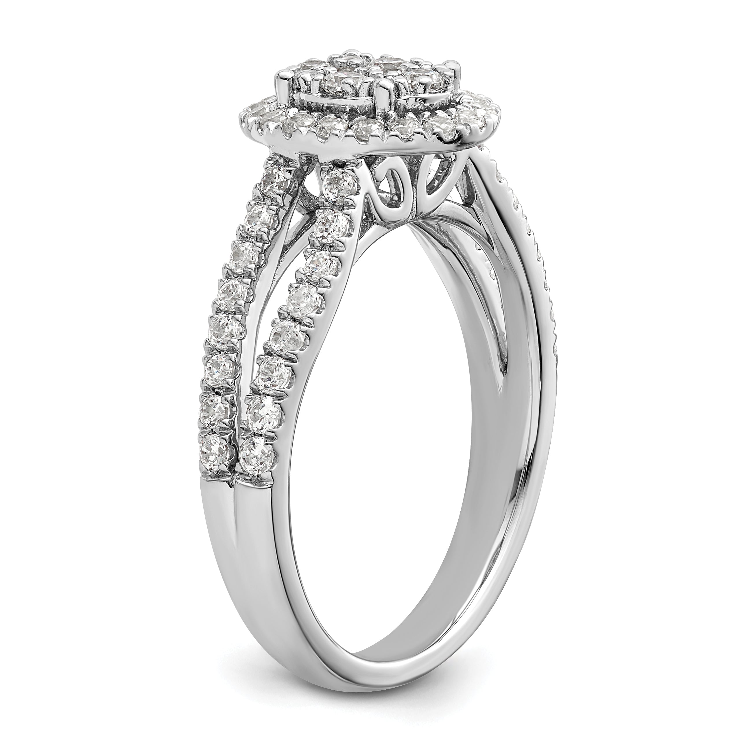 14K White Gold Lab Grown Diamond VS/SI+ G+ Cluster Ring