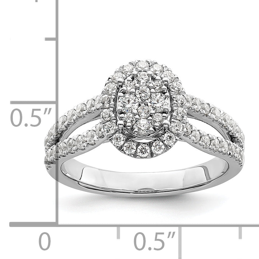 14K White Gold Lab Grown Diamond VS/SI+ G+ Cluster Ring