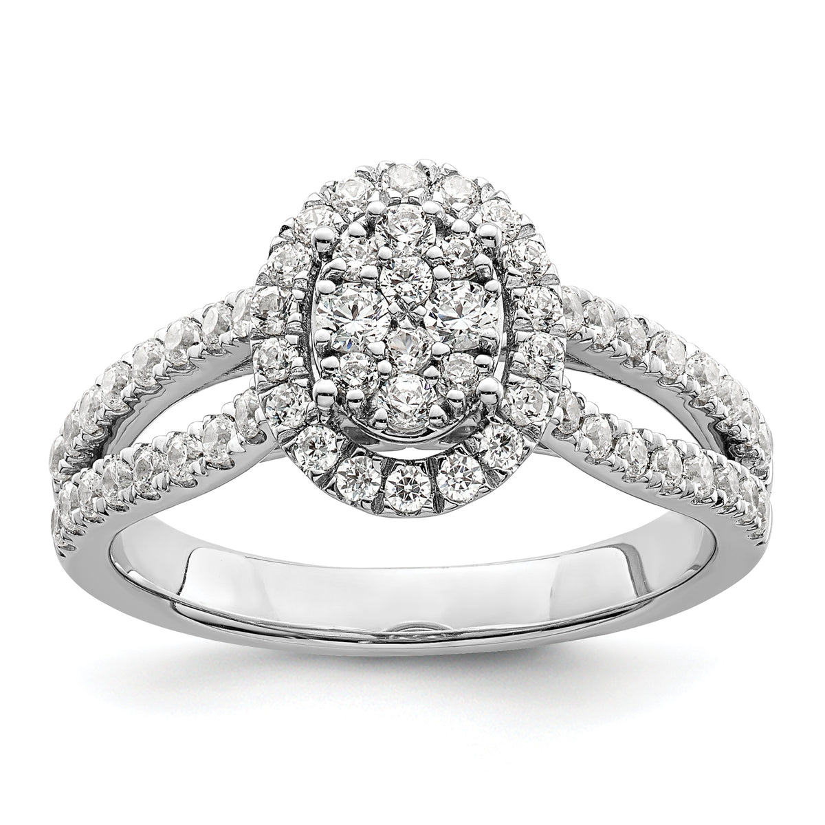 14K White Gold Lab Grown Diamond VS/SI+ G+ Cluster Ring