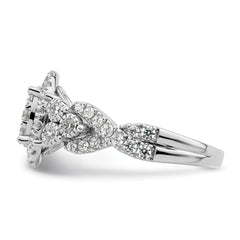 14k White Gold 1 carat Lab Grown Diamond VS/SI+ G+ Complete Cluster Engagement Ring