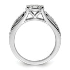 14k White Gold 1 carat Lab Grown Diamond VS/SI+ G+ Complete Cluster Engagement Ring