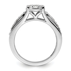 14k White Gold 1 carat Lab Grown Diamond VS/SI+ G+ Complete Cluster Engagement Ring