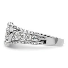 14k White Gold 1 carat Lab Grown Diamond VS/SI+ G+ Complete Cluster Engagement Ring