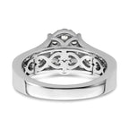 14k White Gold 1 carat Lab Grown Diamond VS/SI+ G+ Complete Cluster Engagement Ring