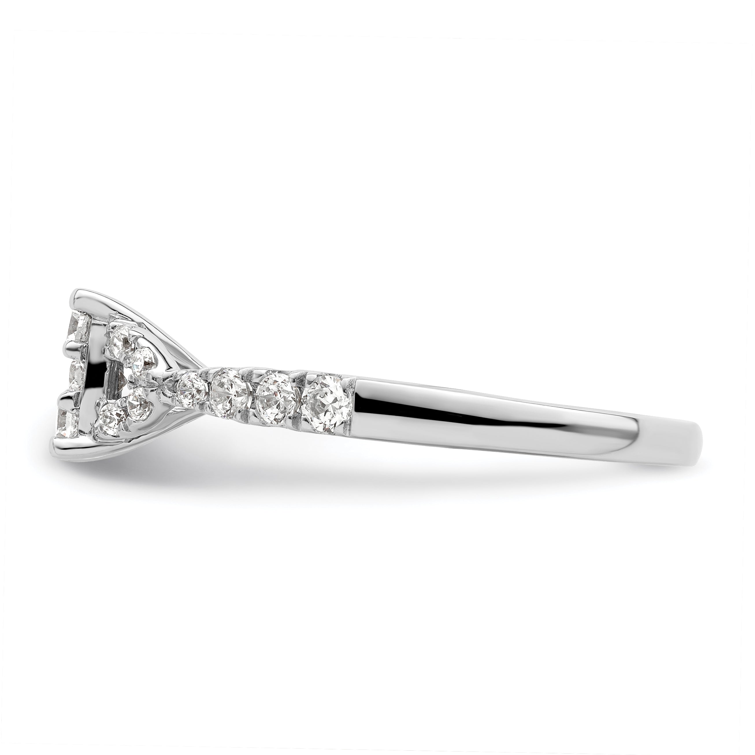 14k White Gold 3/4 carat Lab Grown Diamond VS/SI+ G+ Complete Cluster Engagement Ring