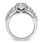 14k White Gold 1 carat Lab Grown Diamond VS/SI+ G+ Complete Cluster Engagement Ring