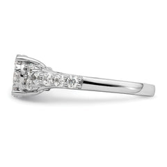 14k White Gold 1 carat Lab Grown Diamond VS/SI+ G+ Complete Cluster Engagement Ring