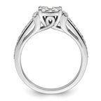 14k White Gold 3/4 carat Lab Grown Diamond VS/SI+ G+ Complete Cluster Engagement Ring