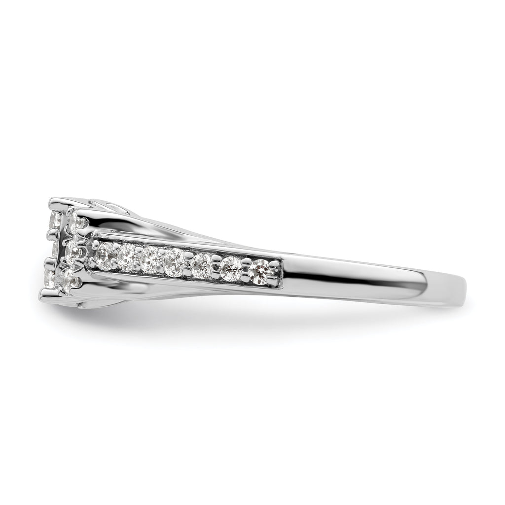14k White Gold 3/4 carat Lab Grown Diamond VS/SI+ G+ Complete Cluster Engagement Ring