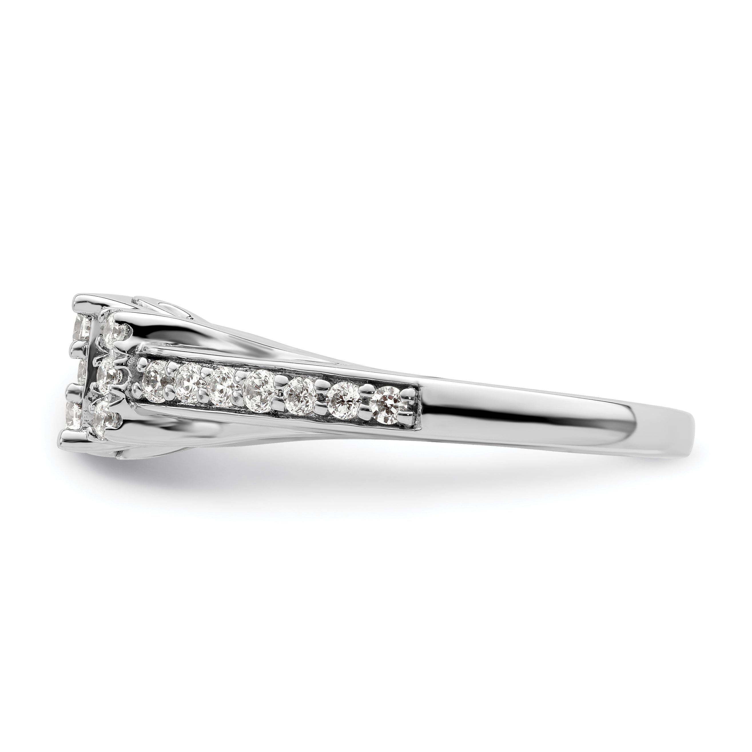 14k White Gold 3/4 carat Lab Grown Diamond VS/SI+ G+ Complete Cluster Engagement Ring