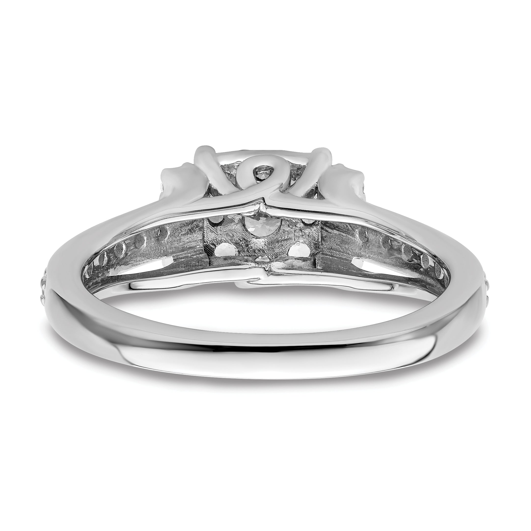 14k White Gold 3/4 carat Lab Grown Diamond VS/SI+ G+ Complete Cluster Engagement Ring