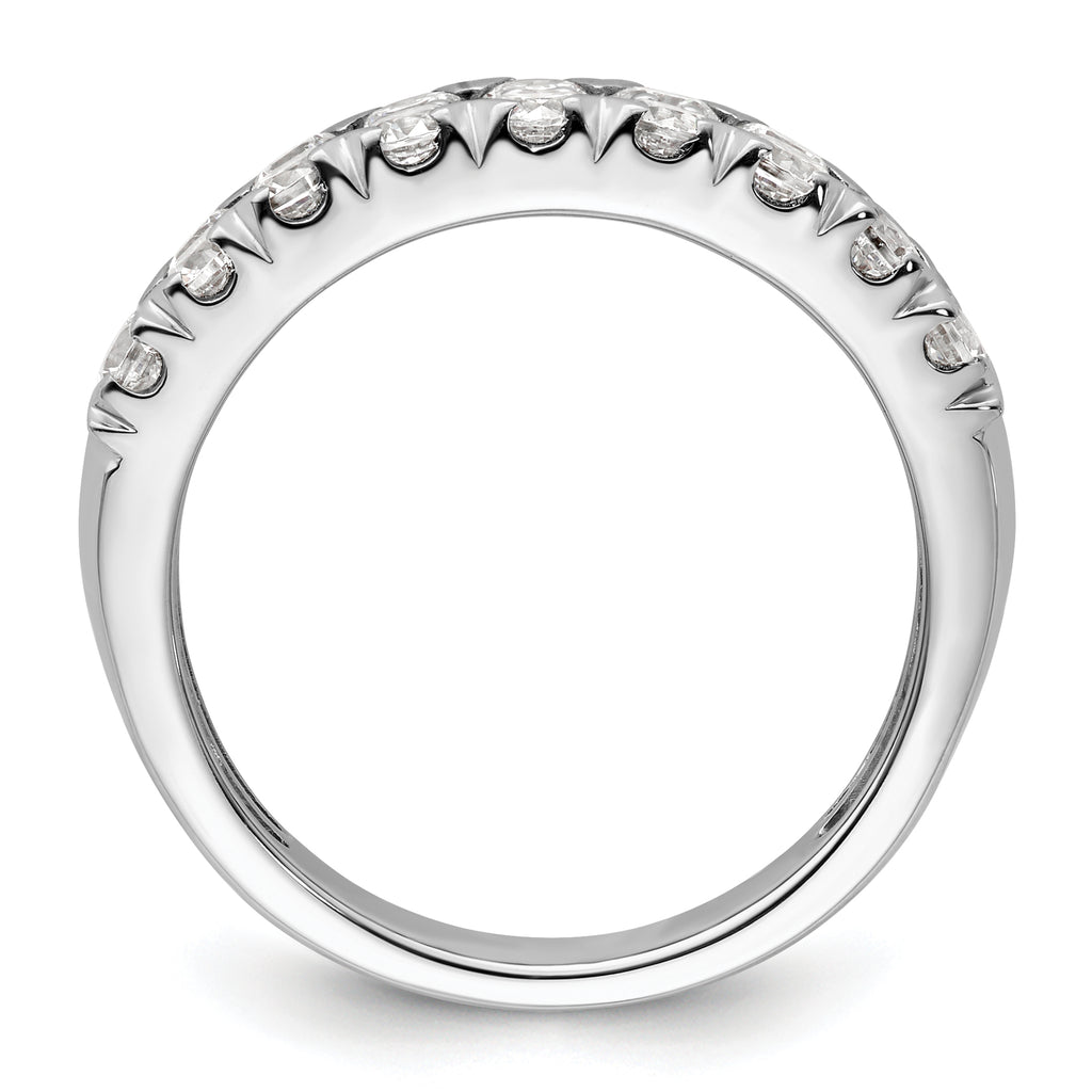 14k White Gold 1 1/2 carat Lab Grown Diamond VS/SI+ G+ Complete Double Row Fashion Band