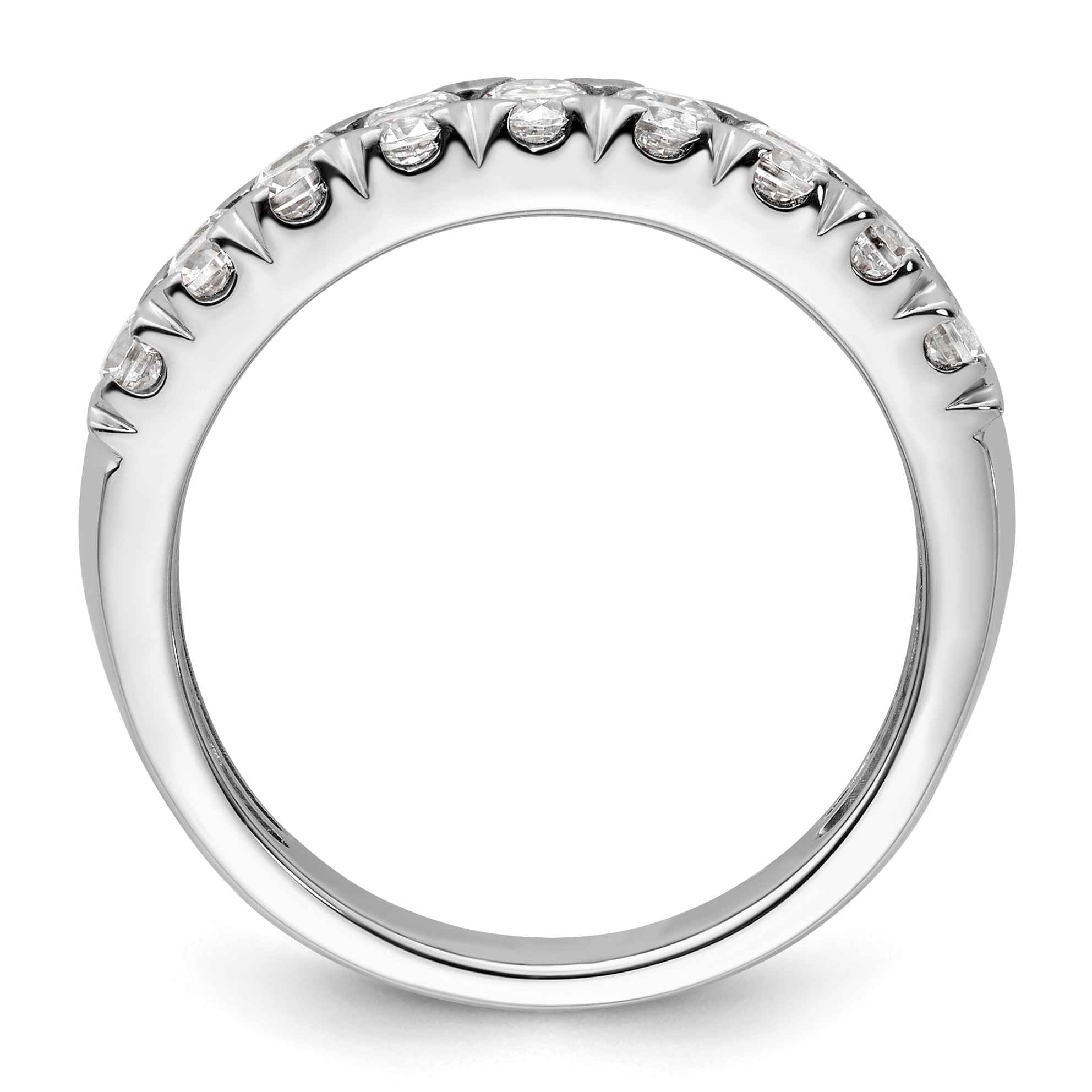 14k White Gold 1 1/2 carat Lab Grown Diamond VS/SI+ G+ Complete Double Row Fashion Band