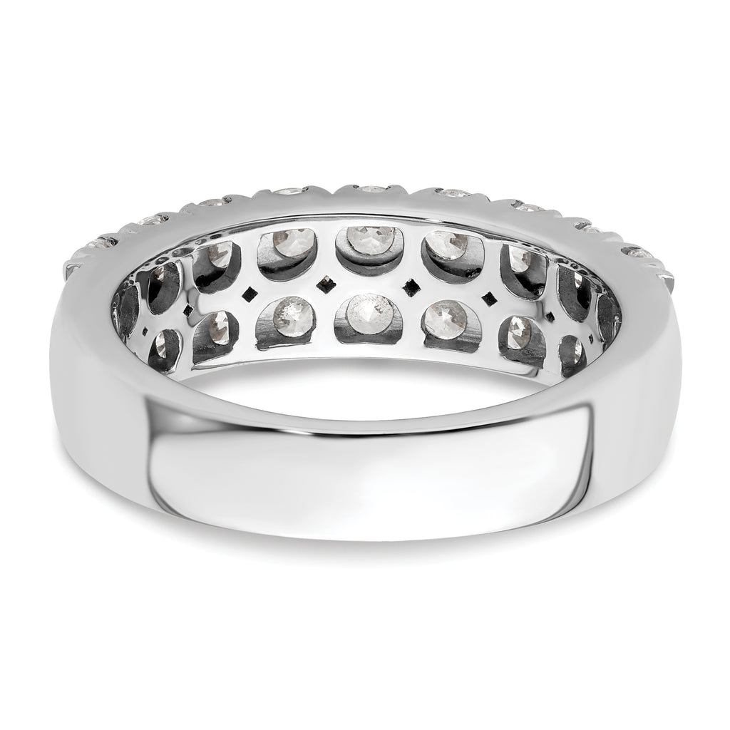 14k White Gold 1 1/2 carat Lab Grown Diamond VS/SI+ G+ Complete Double Row Fashion Band
