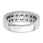 14k White Gold 1 1/2 carat Lab Grown Diamond VS/SI+ G+ Complete Double Row Fashion Band