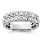 14k White Gold 1 1/2 carat Lab Grown Diamond VS/SI+ G+ Complete Double Row Fashion Band