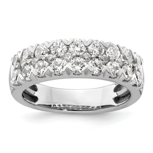 14k White Gold 1 1/2 carat Lab Grown Diamond VS/SI+ G+ Complete Double Row Fashion Band