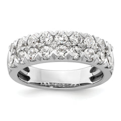 14k White Gold 1 1/2 carat Lab Grown Diamond VS/SI+ G+ Complete Double Row Fashion Band