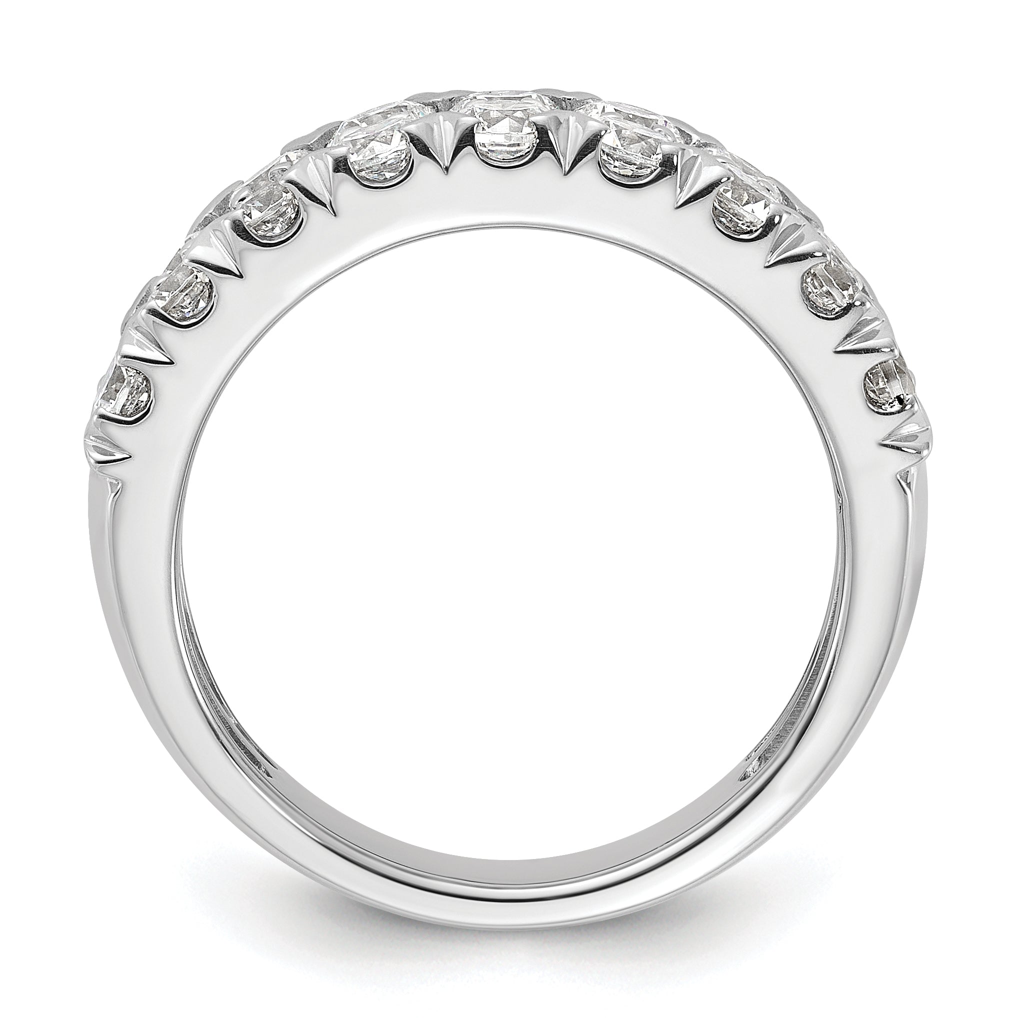14k White Gold 2 carat Lab Grown Diamond VS/SI+ G+ Complete Double Row Fashion Band