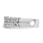 14k White Gold 2 carat Lab Grown Diamond VS/SI+ G+ Complete Double Row Fashion Band