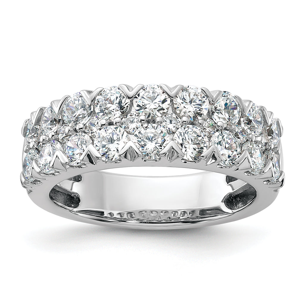 14k White Gold 2 carat Lab Grown Diamond VS/SI+ G+ Complete Double Row Fashion Band