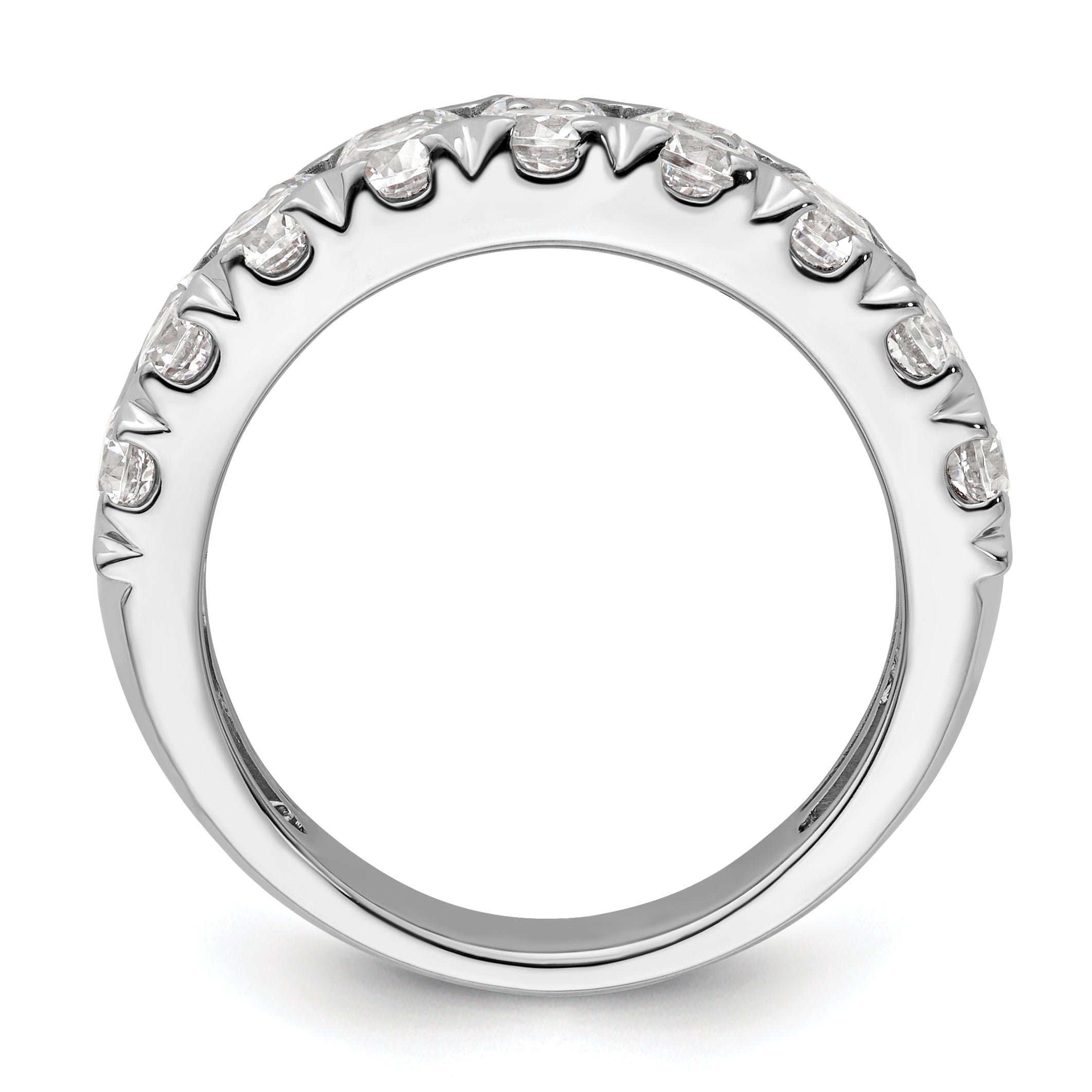 14k White Gold 3 carat Lab Grown Diamond VS/SI+ G+ Complete Double Row Fashion Band